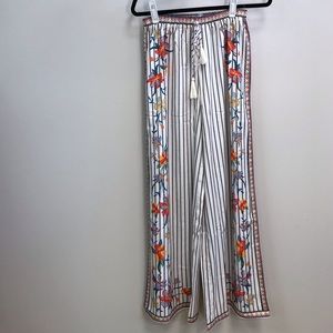 Ivory striped floral pant